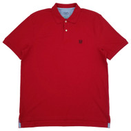 Chaps Mens Red Short Sleeve Classic Fit Solid Pique Polo Shirt
