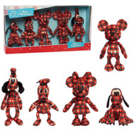 Disney 100 Years Retro Plaid Fleece Plush Collector Set, 5 pc Stuffed Animal Set