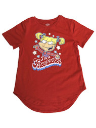Nickelodeon Womens (Jrs) Patriotic Red Rugrats Angelica Tee Shirt T-Shirt