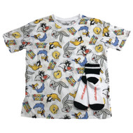 Looney Tunes Womens (Jrs) Bugs Bunny & Tweety Tee Shirt T-Shirt & Socks