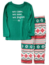 Boys Green We Came, We Saw, We Jingled Christmas Pajama Set