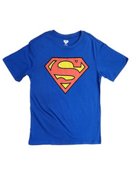 Boys Blue Superman Super Hero Symbol Short Sleeve T-Shirt Tee Shirt Medium 8