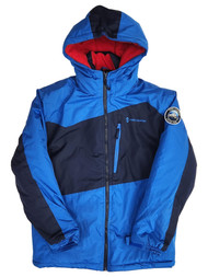Freecountry Boys Two-Toned Blue Fleece Lined Winter Coat Ski Jacket Small 8