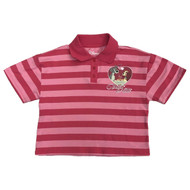 Disney Girls Pink Striped Cropped Lady & the Tramp Polo Shirt
