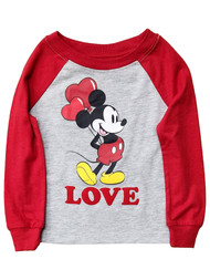Disney Infant & Toddler Boys Gray Mickey Mouse Valentine Love T-Shirt