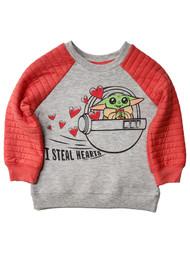 Infant & Toddler Boys Baby Yoda "I Steal Hearts" Valentine Sweatshirt Top