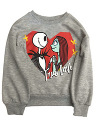 Girls Gray Nightmare Before Christmas Jack Skellington Heart Sweatshirt