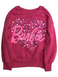 Girls Hot Pink Fuchsia Heart Barbie Sweatshirt Sweat Shirt