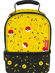Thermos Kids Pokemon Pikachu Dual Compartment Insulated Lunch Box, Lunchbag