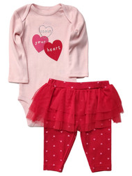 Carters Infant Girls Stole Your Heart Valentine Bodysuit & Tutu Leggings