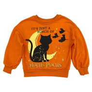 Disney Girls Hocus Pocus Orange Cat Witches Halloween Crewneck Sweatshirt