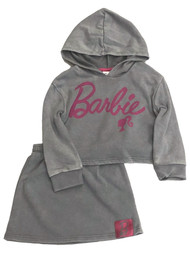 Toddler Girls Gray & Pink Barbie Outfit Skirt & Sweatshirt Set