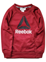 Reebok Boys Red Crew Neck Sweatshirt With Large Reebok Logo