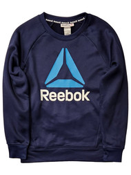 Reebok Boys Blue Crew Neck Sweatshirt With Large Reebok Logo
