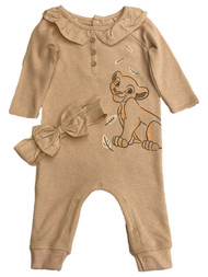 Disney Lion King Infant Girls Tan Nala Baby Outfit Romper & Headband