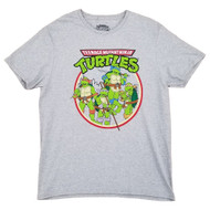 Teenage Mutant Ninja Turtles Mens & Big Mens Gray 80s Graphic Tee T-Shirt