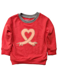 Infant & Toddler Boys Gray Dog Heart Valentines Day Sweatshirt Top Shirt