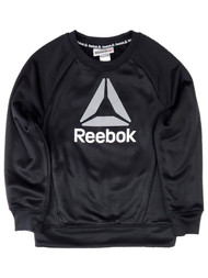 Reebok Boys Black Crew Neck Sweatshirt With Large Reebok Logo