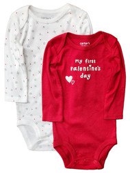Carters Infant Boys & Girls Red My First Valentines Day Bodysuit 2Pc Set