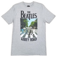 The Beatles Mens Heather Gray Abbey Road Graphic Tee Short Sleeve T-Shirt
