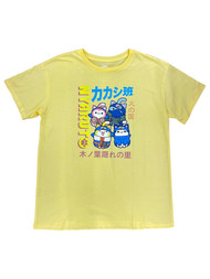 Nyaruto Girls Team Nana Anime Short Sleeve Yellow Graphic T-Shirt Tee