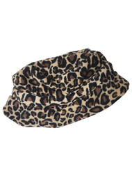 Women's Brown & Black Leopard Print Bucket Style Beanie Cap Hat