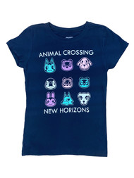 Nintendo Girls Animal Crossing New Horizons Short Sleeve Blue T-Shirt XS 6/6X