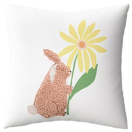 Room Essentials Easter Bunny & Yellow Flower Throw Pillow, Accent Cushion