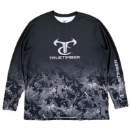 TrueTimber Mens Black Camo Long Sleeve Performance Fishing Tee Shirt