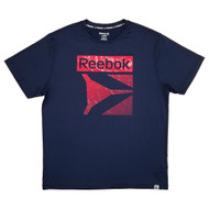 Reebok Mens Navy Blue Radiant Graphic Tee Performance T-Shirt