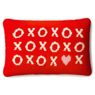 Room Essentials Valentine Xs & Os Knit Accent Pillow with Plush Faux Fur Reverse