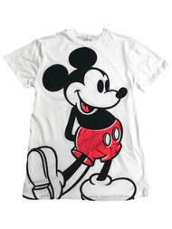 Disney Womens Oversized White Mickey Mouse Boyfriend Tee Shirt T-shirt