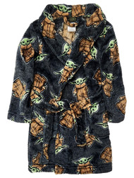 Star Wars Boys Plush Gray Baby Yoda Fleece Bath Robe House Coat