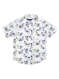 Tony Hawk Boys White Beach Woody Tropical Short Sleeve Button Front Shirt