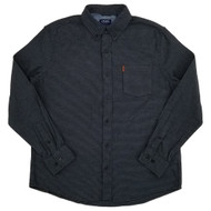 Chaps Mens Gray Houndstooth Long Sleeve Stretch Untucked Flannel Shirt