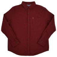 Chaps Mens Red Houndstooth Long Sleeve Stretch Untucked Flannel Shirt