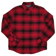 Chaps Mens Red Plaid Long Sleeve Stretch Untucked Flannel Shirt