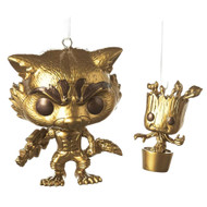 Marvel Funko Pop Guardians Of The Galaxy Rocket Groot Gold Holiday Ornament