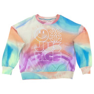 Justice Girls Tie Dye Pink Purple Orange Blue Crew Neck Sweatshirt