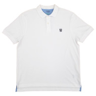 Chaps Mens White Short Sleeve Classic Fit Pique Polo Shirt Large