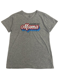 Womens Patriotic Gray American Mama Stars T-Shirt Tee Shirt