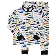 Mens 2-Piece Glow-In-The-Dark Mummy Wrap Halloween Sleepwear Pajama Set