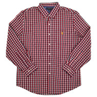 U.S. Polo Assn. Mens University Red Long Sleeve Button-Down Woven Shirt