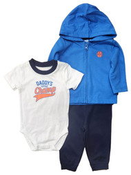 Infant Boys 3pc Daddy's Little Champ Bodysuit, Hoodie & Pants Set