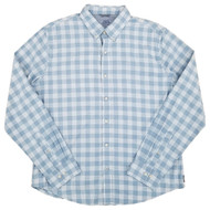 IZOD Mens Blue & White Check Long Sleeve Slim Fit Untucked Button-Down Shirt