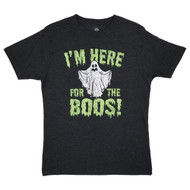 Celebrate Mens Dark Gray Heather Here For The Boos Halloween T-Shirt