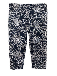 Infant & Toddler Girls Black Silver Foil Web Pants Halloween Leggings