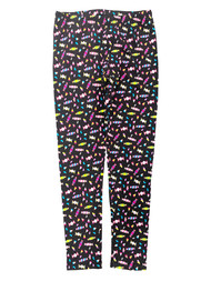Girls Black Candy Print Fun Halloween Leggings Stretch Pants