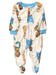 Cocomelon Infant & Toddler Boys White Alphabet Blanket Sleeper Pajamas