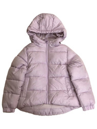 Girls Quilted Lavender Purple Hooded Ski Jacket Winter Puffer Coat